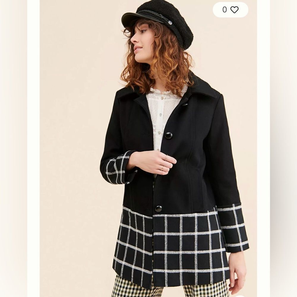 Free People/Anthro Hutch Windowpane Coat, Medium